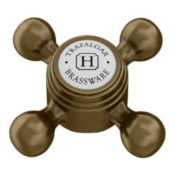 Trafalgar Crosshead Pillar Basin Taps (Pair) Antique Brass -Victorian Plumbing Shop tfgbathab d1