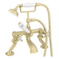 Trafalgar Crosshead Deck Mounted Bath Shower Mixer & Shower Kit Brushed Brass 7 Trafalgar Crosshead Deck Mounted Bath Shower Mixer & Shower Kit Brushed Brass -Victorian Plumbing Shop tfgbsmbb l3