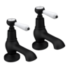 Trafalgar Lever Pillar Basin Taps (Pair) Matt Black -Victorian Plumbing Shop tfglevbasinmb l2