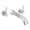 Trafalgar Lever Wall Mounted Bath Spout And Stop Taps - Chrome -Victorian Plumbing Shop tfglevwmbathcp