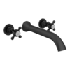 Trafalgar Wall Mounted Bath Spout And Crosshead Stop Taps Matt Black