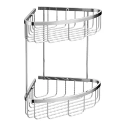 Toreno Modern 2 Tier Corner Fixed Wire Basket 5 Toreno Modern 2 Tier Corner Fixed Wire Basket -Victorian Plumbing Shop tr2tcrb d2