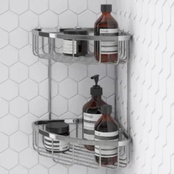 Toreno Modern 2 Tier Corner Fixed Wire Basket