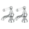 Chatsworth 1928 Traditional White Lever Pillar Basin Taps