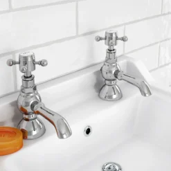 Chatsworth 1928 Traditional 5 Inch Spout Crosshead Pillar Basin Taps