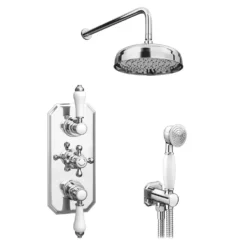 Trafalgar Traditional Triple Thermostatic Shower Package With Head + Handset -Victorian Plumbing Shop tradpk01 detail1