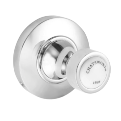 Chatsworth 1928 Traditional Robe Hook (Chrome With White Indice)