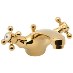 Deva Tudor Mono Basin Mixer Tap With Pop Up Waste - Gold