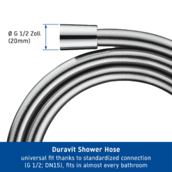 Duravit 1.6m Universal Shower Flex Hose -Chrome -Victorian Plumbing Shop uv0610006010 d2 1