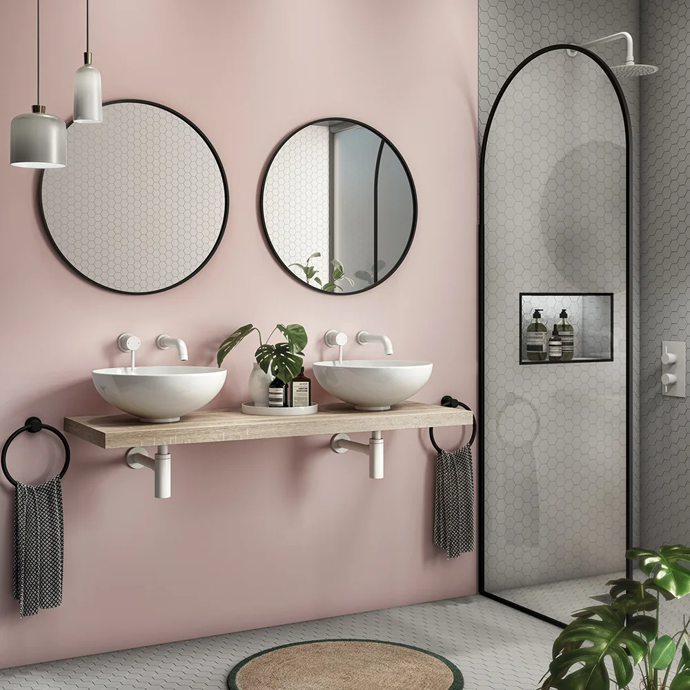 Venice Floating Basin Shelf (Light Oak - 1200mm Wide) 2 Venice Floating Basin Shelf (Light Oak - 1200mm Wide) - Image 2