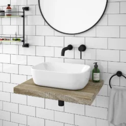 Venice Floating Basin Shelf (Light Oak - 600mm Wide) -Victorian Plumbing Shop v6lkslfd2