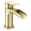 Valencia Brushed Brass Waterfall Basin Mixer Tap + Waste 9 Valencia Brushed Brass Waterfall Basin Mixer Tap + Waste -Victorian Plumbing Shop vwft1bbnl