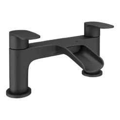 Valencia Matt Black Waterfall Bath Filler -Victorian Plumbing Shop vwft2blknl