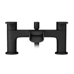 Valencia Matt Black Waterfall Bath Shower Mixer Incl. Shower Kit -Victorian Plumbing Shop vwft3blk d2