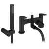 Valencia Matt Black Waterfall Bath Shower Mixer Incl. Shower Kit -Victorian Plumbing Shop vwft3blknl