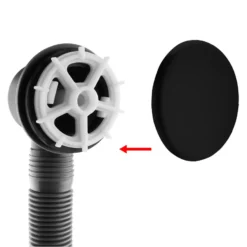 Arezzo Matt Black Easy Clean Click Clack Bath Waste With Overflow -Victorian Plumbing Shop wa900ek d1