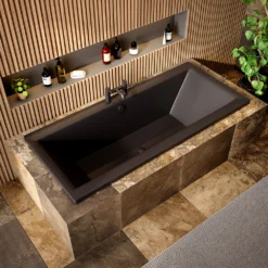 Arezzo Matt Black Easy Clean Click Clack Bath Waste With Overflow -Victorian Plumbing Shop wa900ek d3a