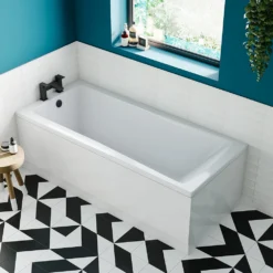 Arezzo Matt Black Easy Clean Click Clack Bath Waste With Overflow -Victorian Plumbing Shop wa900ek detail01